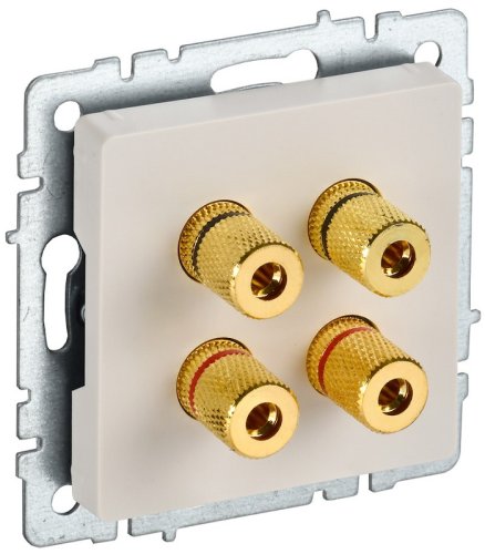 Розетка аудио без рамки IEK Brite РА10-БрКр 4-м. бежевый картинка